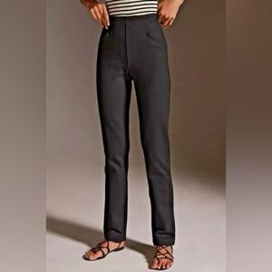 Anthropologie Maeve High Rise Slim Ponte Leggings Black Back Slit Size Small